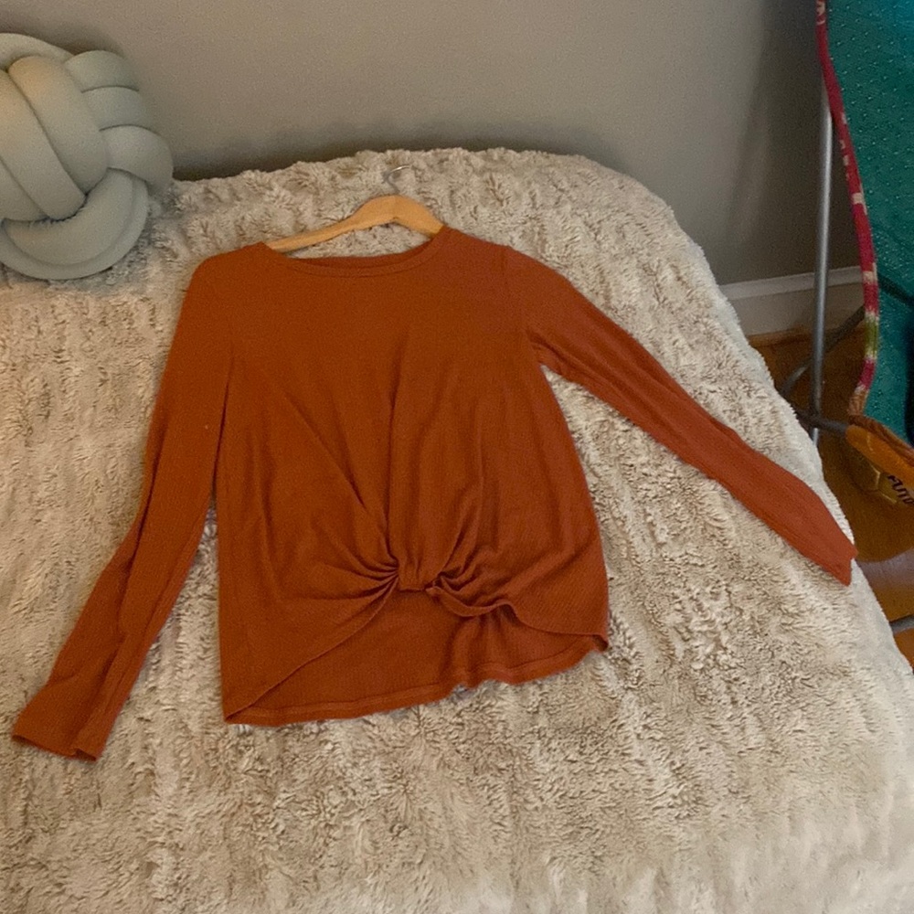 large girls tie front sweater